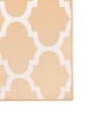 Miniatyrbillede 6 af 8: Gulvtæppe Hvid og Beige Polyester 140 x 200 cm Rektangulær Håndvævet Marokkansk Espalier Firkløver Indendørs Udendørs Oriental Indretning