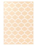 Miniatyrbillede 1 af 8: Gulvtæppe Hvid og Beige Polyester 140 x 200 cm Rektangulær Håndvævet Marokkansk Espalier Firkløver Indendørs Udendørs Oriental Indretning