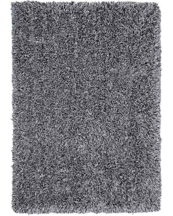 Sort og hvidt shaggy tæppe 200 x 300 cm fluffy uldet