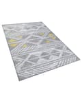Pikkukuva 4 / 6: Matto harmaa keltainen polyesteri 160 x 230 cm geometrinen kuvio liukumaton lyhyt nukka moderni tyyli