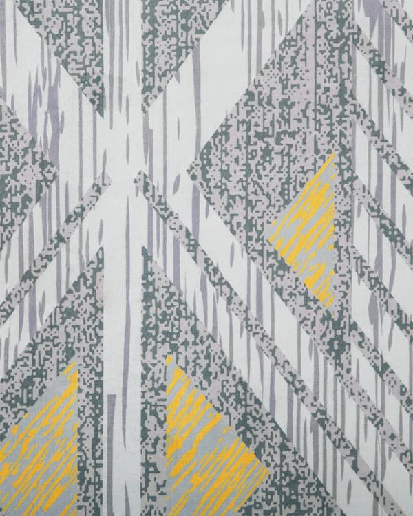 Matto harmaa keltainen polyesteri 160 x 230 cm geometrinen kuvio liukumaton lyhyt nukka moderni tyyli