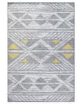 Pikkukuva 1 / 6: Matto harmaa keltainen polyesteri 160 x 230 cm geometrinen kuvio liukumaton lyhyt nukka moderni tyyli