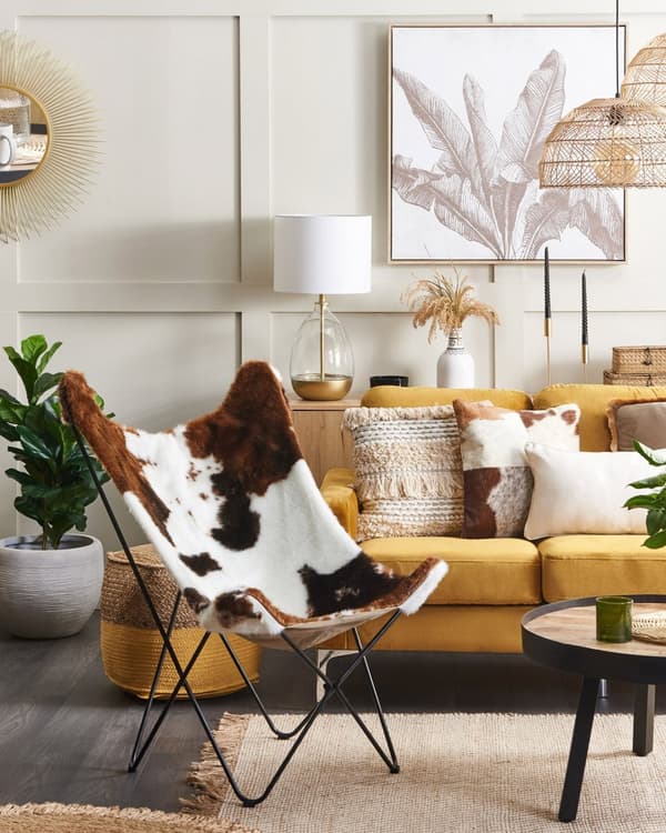 Matto beige juutti ja puuvilla 140 x 200 cm hapsut kudottu boho tyyli