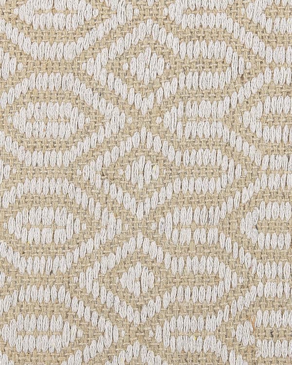 Beige Jute Tæppe 140 x 200 cm Håndvævet med Frynser Boho Stil til Gangen til Soveværelset