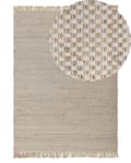 Miniatyrbild 1 av 7: Matta Beige Jute och Bomull 140 x 200 cm Fransig Handvävd Boho Hall Sovrum