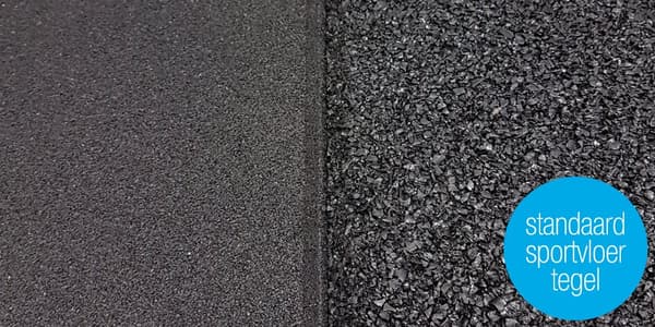 Sportgolvkakel 100x100cm 15mm - Extra finkornig - Svart