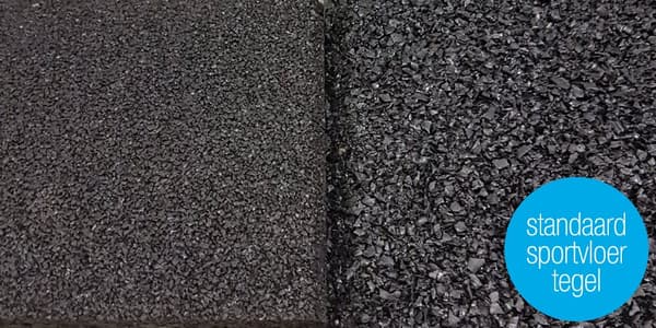 Sportgolvkakel 100x100cm 20mm - Finkornig - Svart