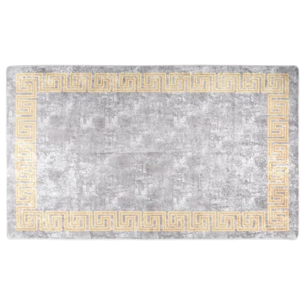 vidaXL gulvtæppe 120x180 cm skridsikkert og vaskbart grå