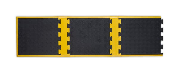 Anti-træthedsmåtte - gul kant - endestykke - 70 x 80cm