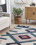 Pikkukuva 2 / 6: Matto monivärinen puuvillaa 140 x 200 cm geometrisilla kuviolla boho-tyyli