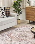 Pikkukuva 2 / 6: Matto beige/ruskea 230 x 150 cm käsinkudottu polyesterinen puuvillainen itämainen kukkakuvio