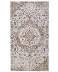 Pikkukuva 1 / 6: Matto beige/ruskea 230 x 150 cm käsinkudottu polyesterinen puuvillainen itämainen kukkakuvio