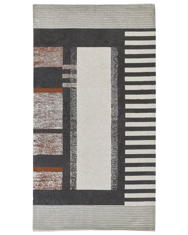 Matta Beige Flerfärgad Bomull 80 x 150 cm Kort lugg Modern Skandinavisk