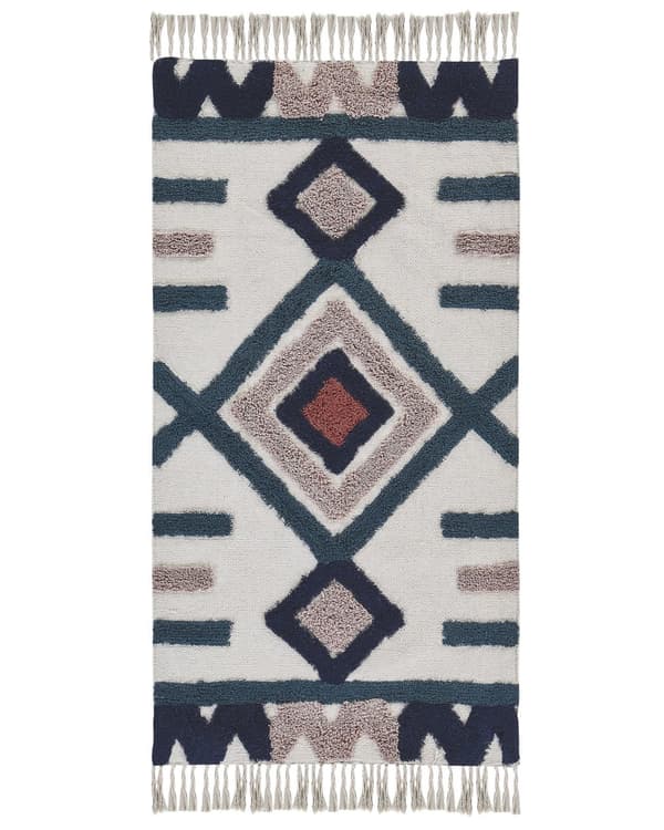 Matta Beige Flerfärgad 80 x 150 cm Rektangulär Skandinavisk Modern