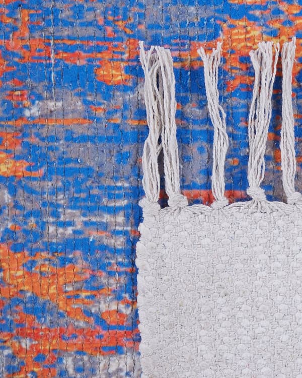 Matta Flerfärgad Polyester och Bomull 150 x 230 cm Handvävd Golvmatta Tryckt Abstrakt Mönster