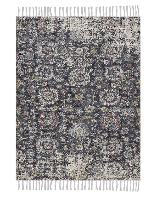 Matto monivärinen polyesteriä ja puuvillaa 140 x 200 cm hapsuilla olohuone makuuhuone