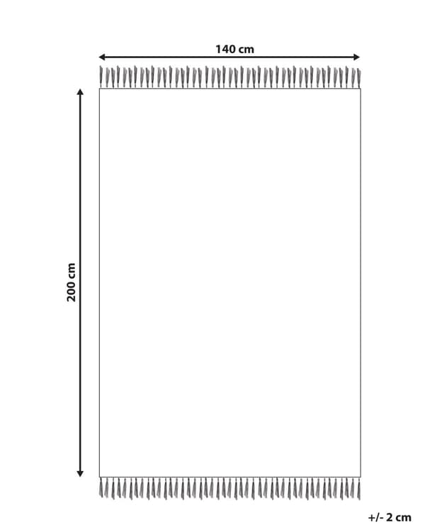 Matto beige puuvillaa 140 x 200 cm marokkolaistyylisellä kuvioinnilla tupsut