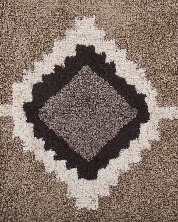 Matto beige puuvillaa 80 x 150 cm pörröinen abstrakti kuviointi perinteinen tyyli
