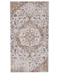 Miniatyrbillede 1 af 6: Gulvtæppe Beige Brun Flerfarvet 80 x 150 cm Dekorativ Indendørs Mønstret Blomster Tæppe Håndvævet Orientalsk Soveværelse Entré Tilbehør