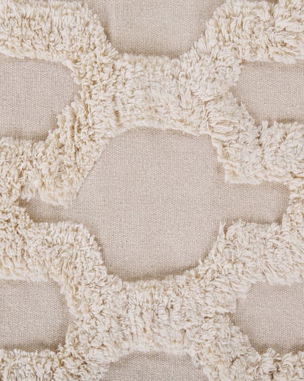 Matto beige puuvillaa 230 x 160 cm marokkolaistyylisellä kuvioinnilla tupsut