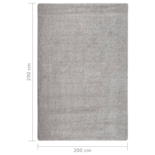 vidaXL Flossteppe lysegrå 200x290 cm sklisikkert