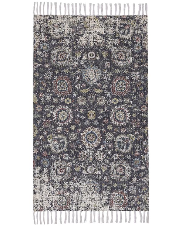 Tæppe Flerfarvet polyester og bomuld 80 x 150 cm Orientalsk Mønster med kvaster Stue Soveværelse