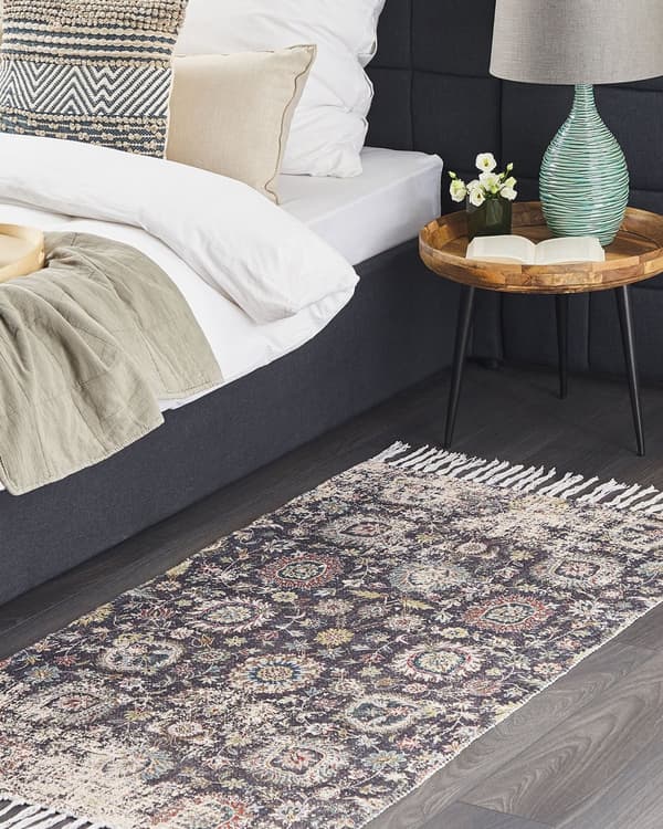 Tæppe Flerfarvet polyester og bomuld 80 x 150 cm Orientalsk Mønster med kvaster Stue Soveværelse