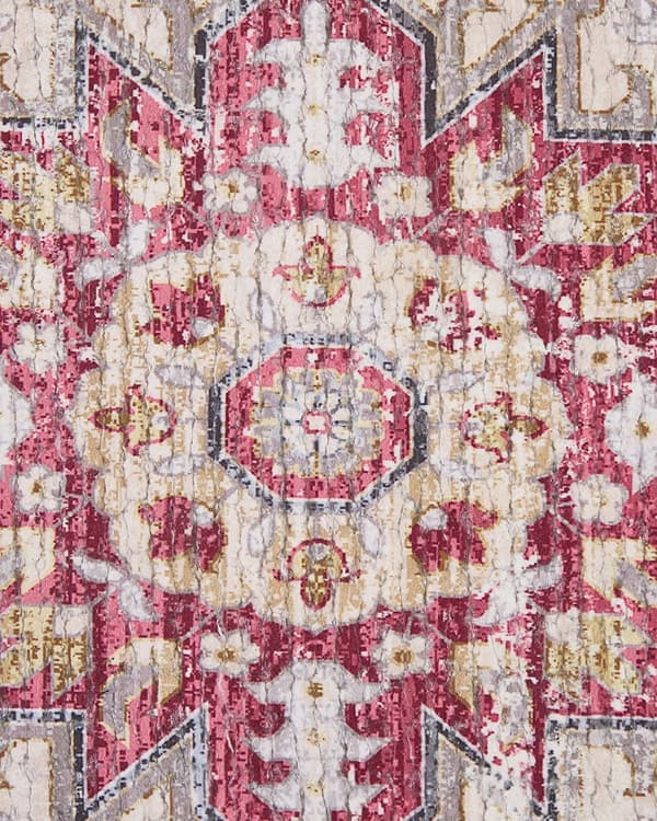 Tæppe Rød og Beige Polyester og Bomuld 140 x 200 cm Orientalsk Mønster Stue Soveværelse
