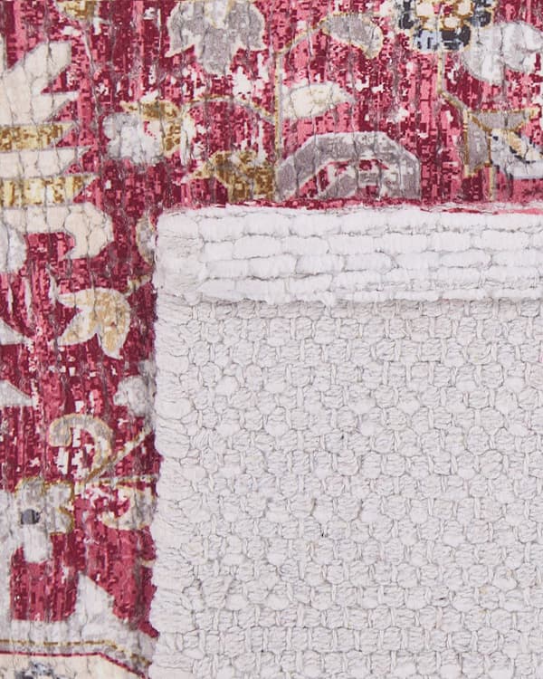 Tæppe Rød og Beige Polyester og Bomuld 140 x 200 cm Orientalsk Mønster Stue Soveværelse