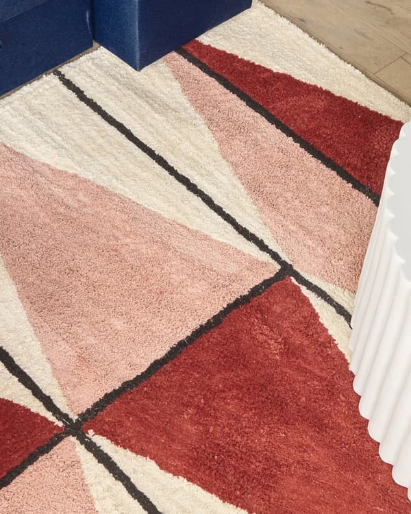 Gulvtæppe Beige Rød Sort Multifarvet Bomuld 160 x 230 cm Dekorativ Løs Uldtæppe Lav Luv Tæppe til under Sofabord Entré Marokkansk Design