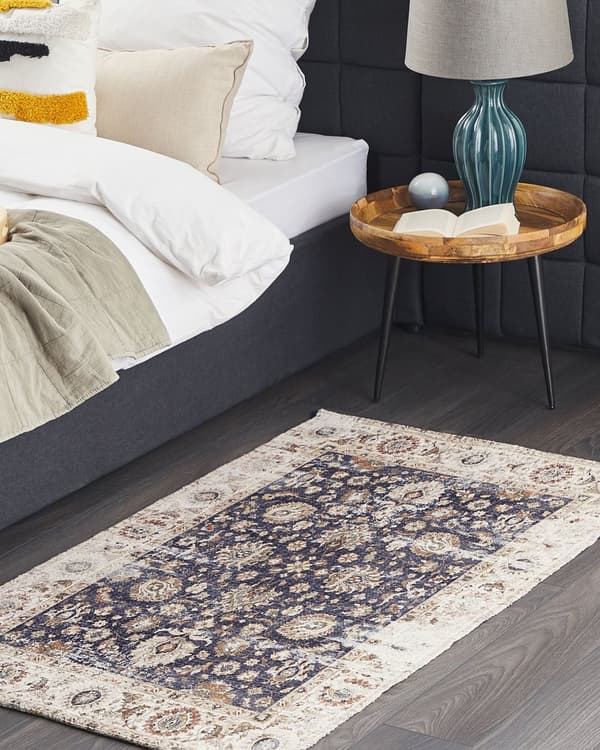 Gulvtæppe Polyester Bomuld Multifarvet 80 x 150 cm Dekorativ Kelim Uldtæppe Indendørs Fladvævet Løs Design Tæppe til Stuen Soveværelse