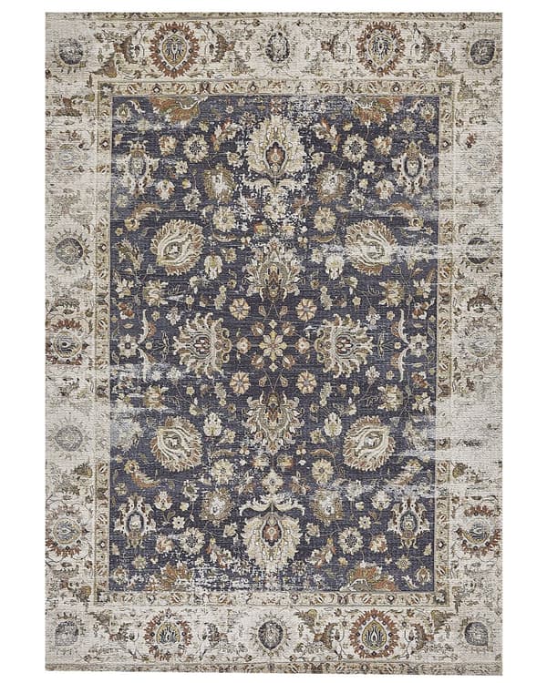 Gulvtæppe Polyester Bomuld Multifarvet 150 x 230 cm Dekorativ Kelim Uldtæppe Indendørs Fladvævet Løs Design Tæppe til under Spisebord