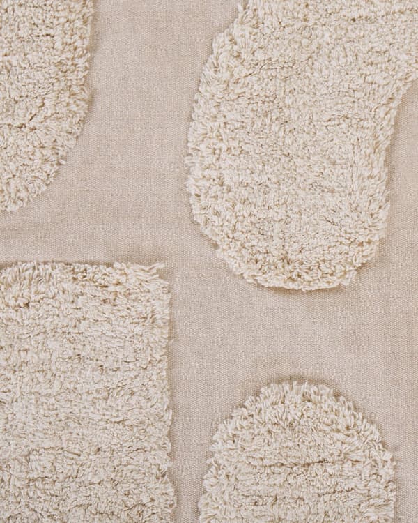 Gulvtæppe Beige Bomuld 140 x 200 Dekorativ Blød Fluffy Tuftet Shaggy Tæppe til Stuen under Sofabord Entré Soveværelse Skandinavisk Boho Dekor