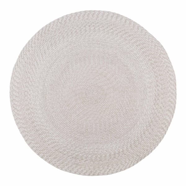Menorca utomhusmatta Ø120cm sandfärgad.