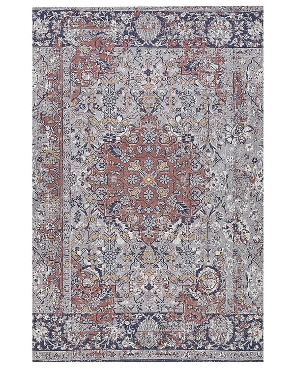 Matta Flerfärgad Polyester och Bomull 150 x 230 cm Orientaliskt Mönster Sliten Effekt Vardagsrum Sovrum