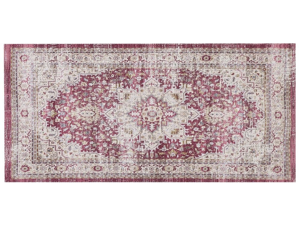 Matta 80 x 150 cm Röd och Beige ARHAVI