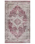 Miniatyrbild 4 av 6: Matta Röd och Beige Polyester och Bomull 150 x 230 cm Orientalisk Sliten Vardagsrum Sovrum