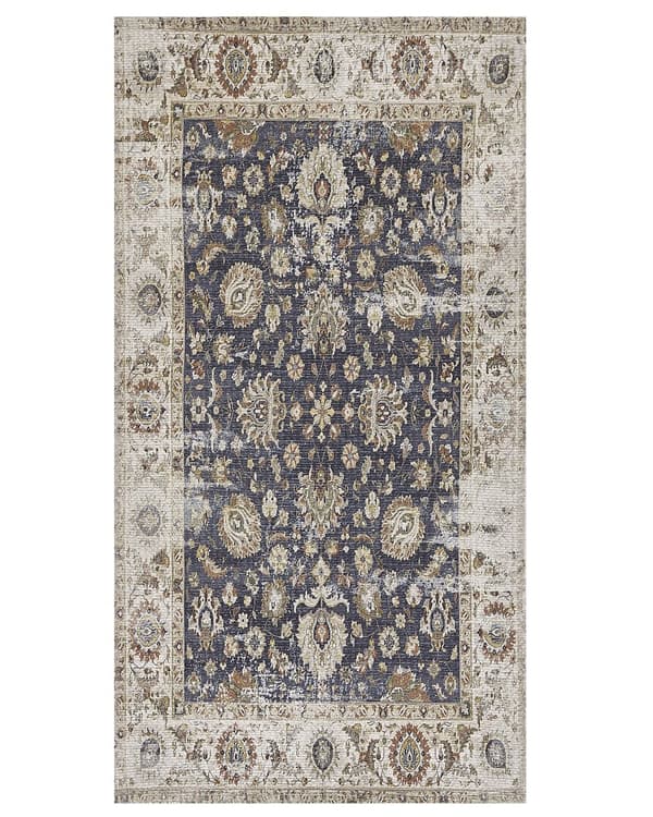Matta Flerfärgad Polyester och Bomull 80 x 150 cm Orientalisk Sliten Vardagsrum Sovrum