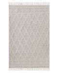 Miniatyrbild 4 av 6: Matta Beige Bomull 140 x 200 cm Tuftad Marockansk Quatrefoil Mönster Tofsar Vardagsrum Sovrum