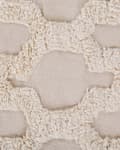 Miniatyrbild 5 av 6: Matta Beige Bomull 140 x 200 cm Tuftad Marockansk Quatrefoil Mönster Tofsar Vardagsrum Sovrum