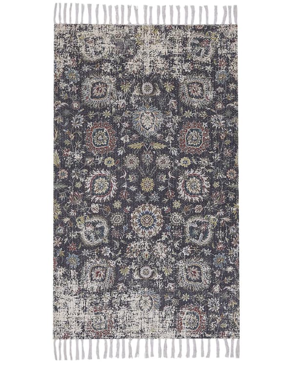 Matta Flerfärgad Polyester och Bomull 80 x 150 cm Orientalisk Sliten med Tofsar Vardagsrum Sovrum