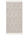 Miniatyrbild 4 av 6: Matta Beige Bomull 80 x 150 cm Tuftad Marockansk Quatrefoil Mönster Tofsar Vardagsrum Sovrum