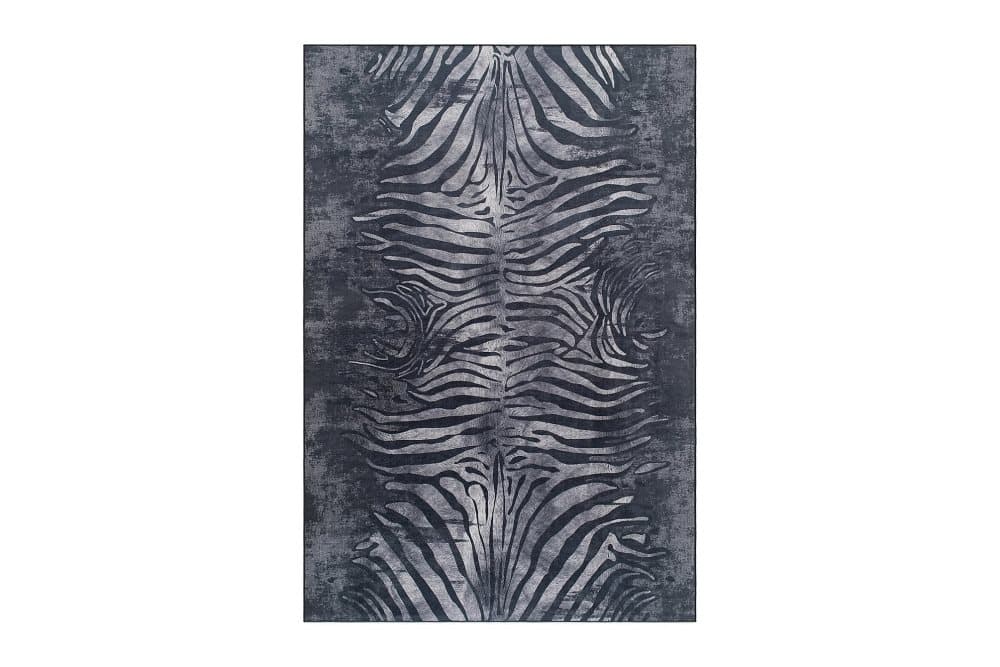 GIZMO ZEBRA Wiltonmatta 160x230 cm Tvättbar Antracit
