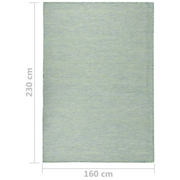 vidaXL Utendørs flatvevd teppe 160x230 cm turkis