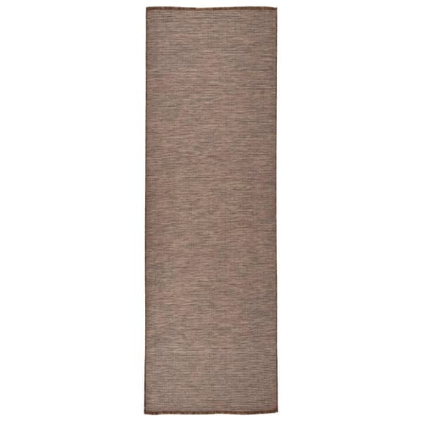 vidaXL fladvævet udendørstæppe 80x250 cm brun