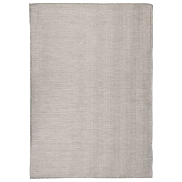 vidaXL Utomhusmatta plattvävd 160x230 cm taupe
