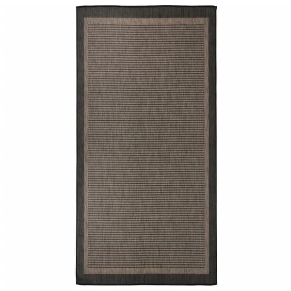 vidaXL Utendørs flatvevd teppe 100x200 cm mørkebrun