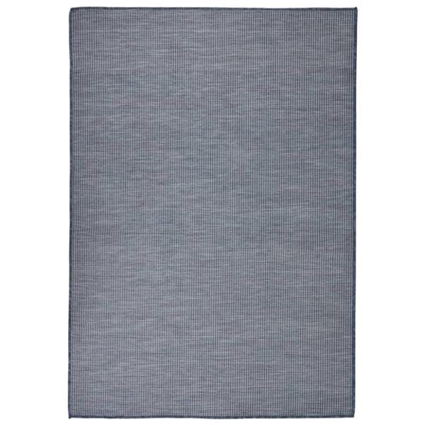 vidaXL Utomhusmatta plattvävd 160x230 cm blå