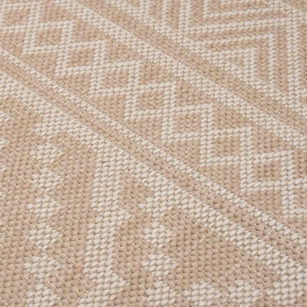 vidaXL Utendørs flatvevd teppe 80x150 cm brun striper