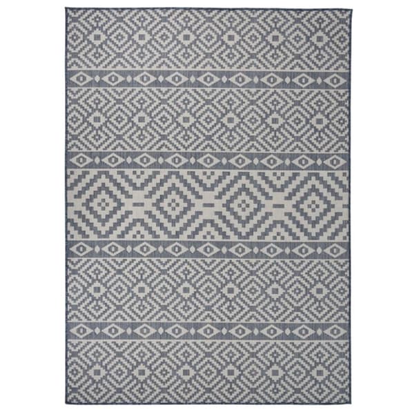 vidaXL fladvævet udendørstæppe 200x280 cm stribet blå